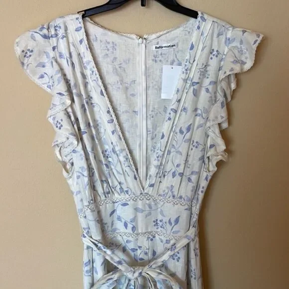 Reformation lili ruffle midi dress 20 - Picture 2 of 10